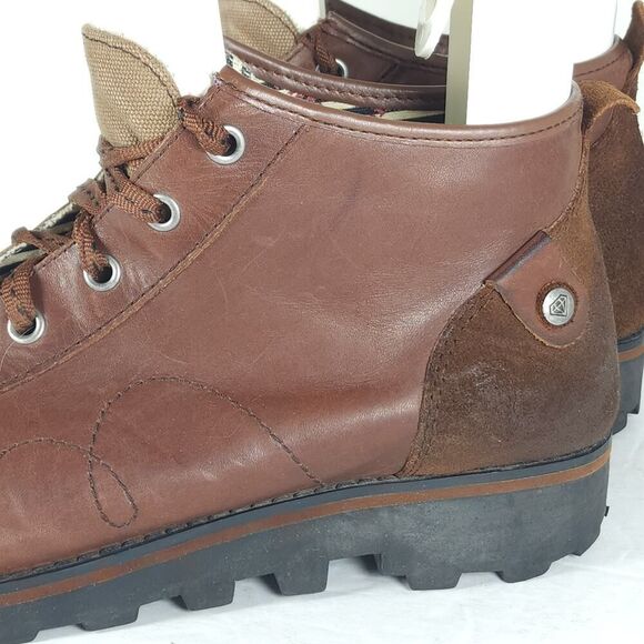 London Underground Women's Vtg US10 Brow Leather Lace Up Chunky Ankle Boots - Picture 12 of 16